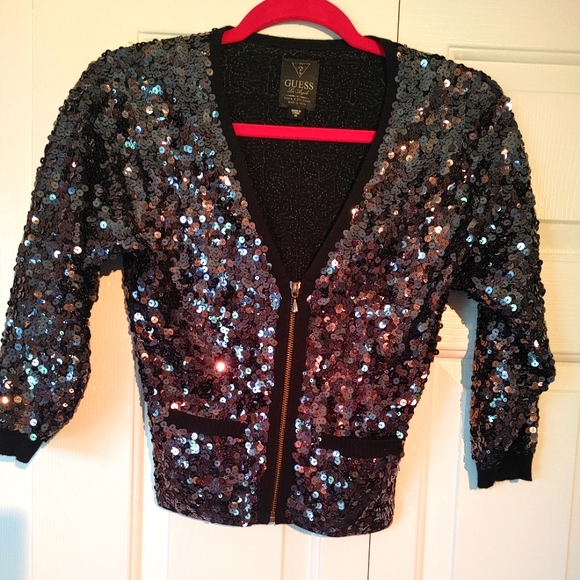 Guess Los Angeles: Sequin Zip-up Jacket - Picture 2 of 4